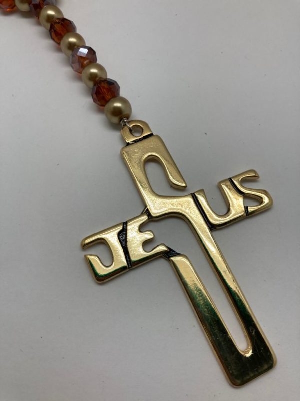 Adorno Puerta con piedras Cruz de Jesús - Imagen 2