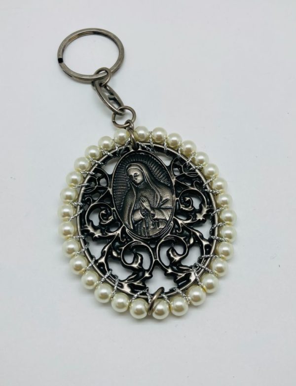 Llavero Virgen de Guadalupe80 Bordado
