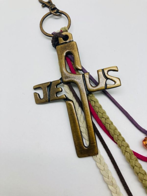 Llavero gamuza Cruz de Jesús - Imagen 2