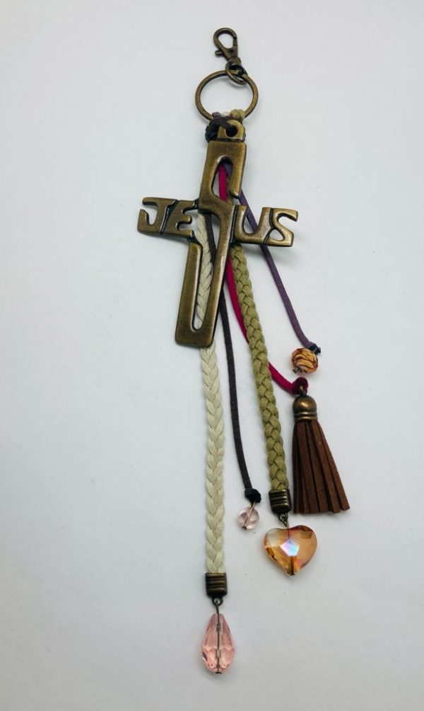 Llavero gamuza Cruz de Jesús - Imagen 3